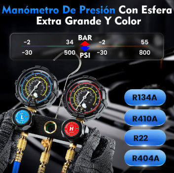 Manometro de Refrigeracion con Estuche