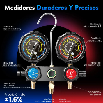 Manometro de Refrigeracion con Estuche