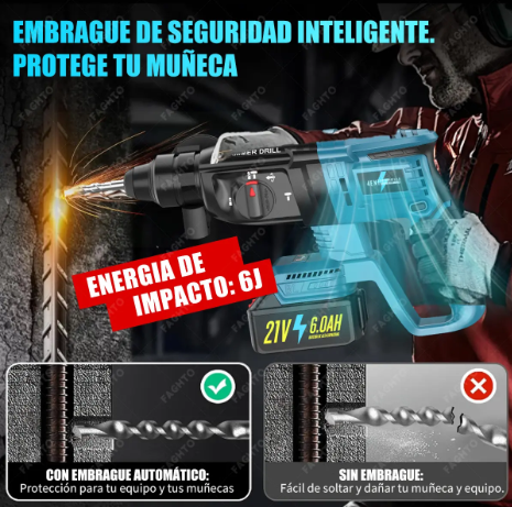 Taladro Rotomartillo Inalambrico 3200W