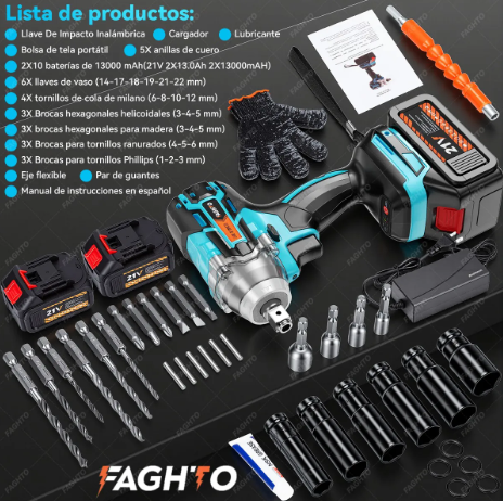 Taladro Destornillador de Impacto Inalambrico