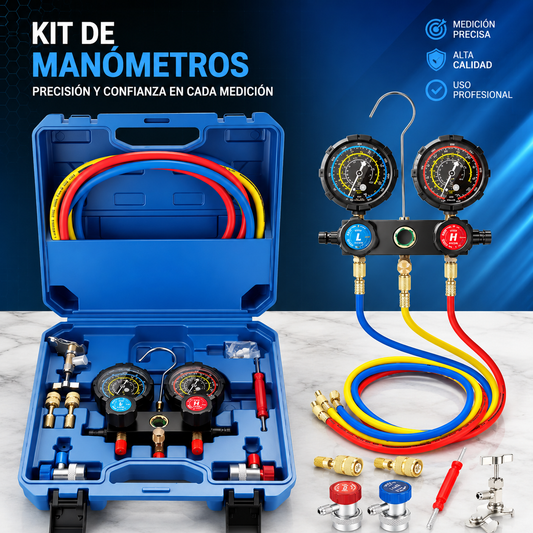 Manometro de Refrigeracion con Estuche